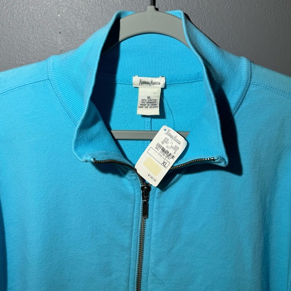Neiman Marcus Women’s Blue Collared Zip Up Jacket Size XL Casual (NWT) - Picture 3 of 4